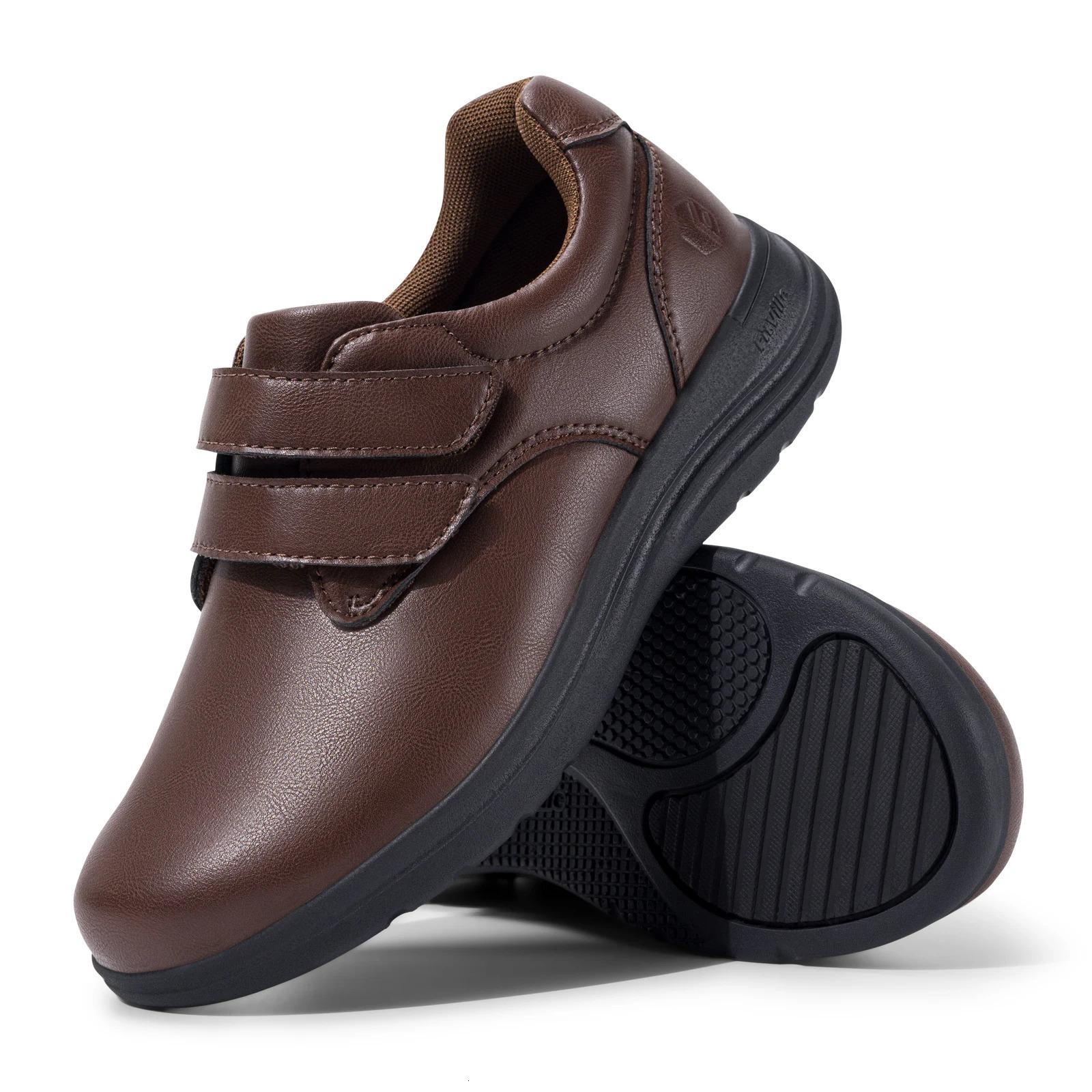 FitVille Leather Womens Shoes diabetes Shoes Ultra wide Slipping Walking Shoes Womens Swollen Foot Belt Arch Support 241115