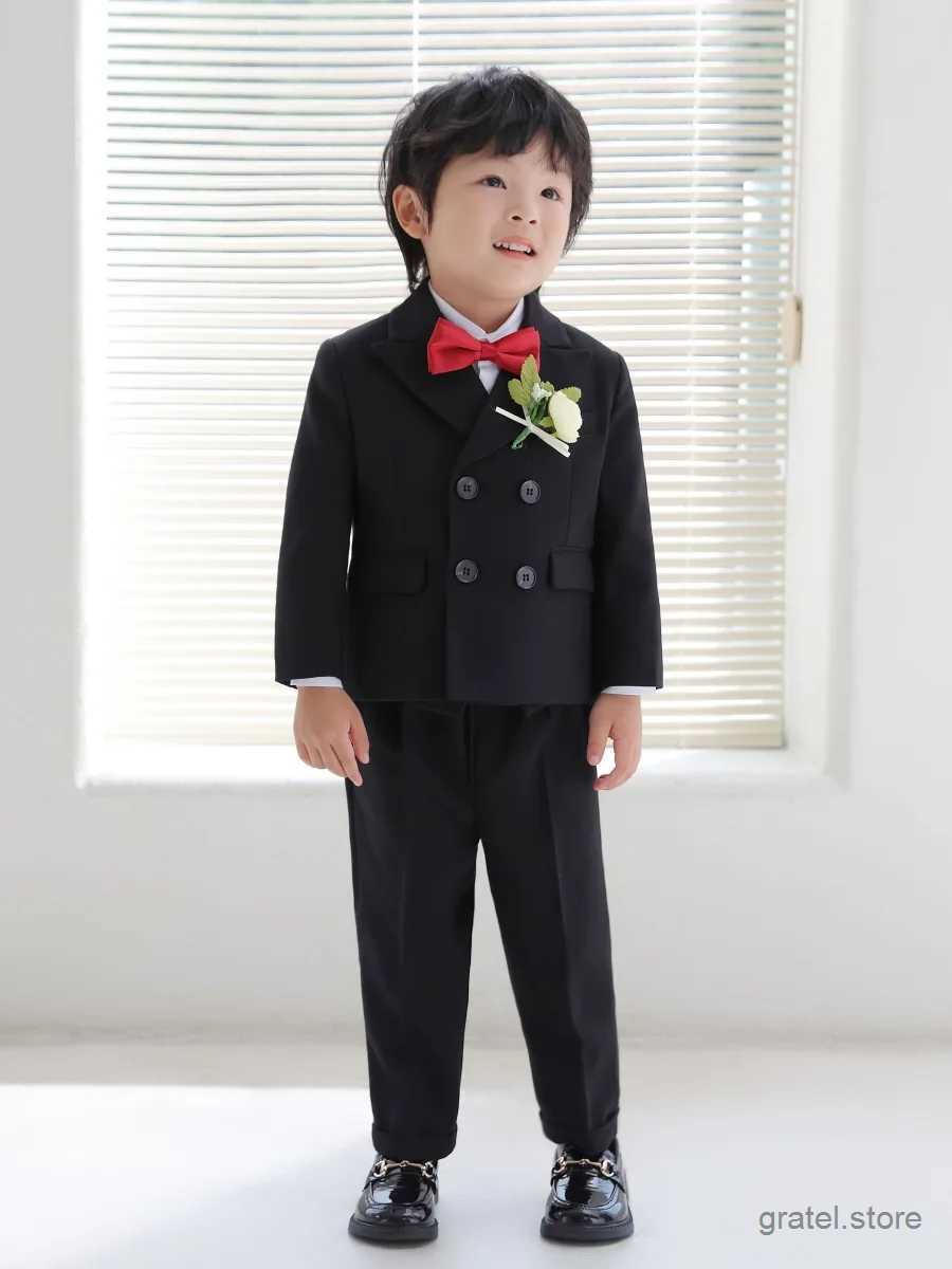 Suits Children Luxurious Purple Photograph Dress Gentleman Kids Birthday Suit Flower Boy Formal Wedding Party Performance Dance Tuxedo