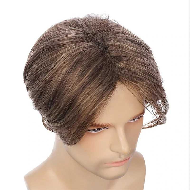 HAIRJOY Short Straight Synthetic Hair Side Part Wigs for Men Halloween Leon Kennedy Resident Evil WigXJ241116