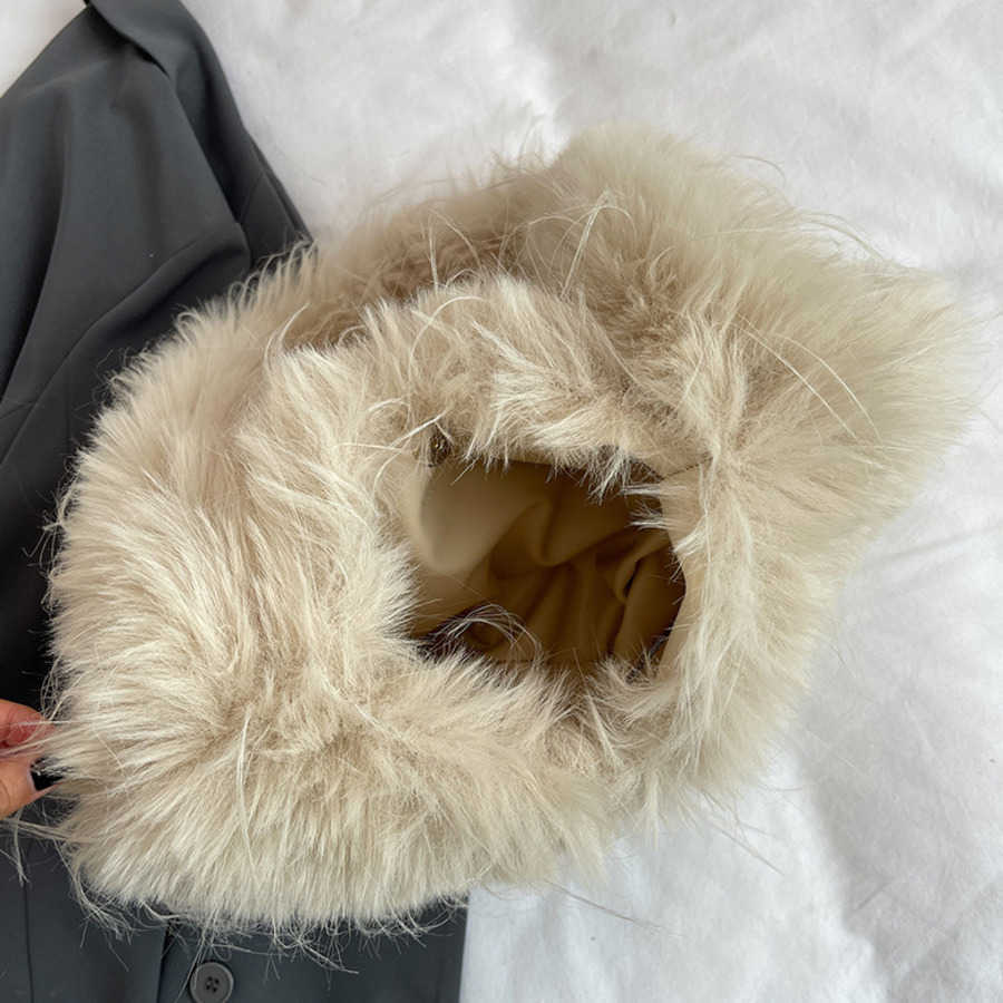 Autumn Winter Shoulder Bag Large Capacity Plush Shopping Bags For Women New Style Tassel Tote Bag Totes Handbags 241104