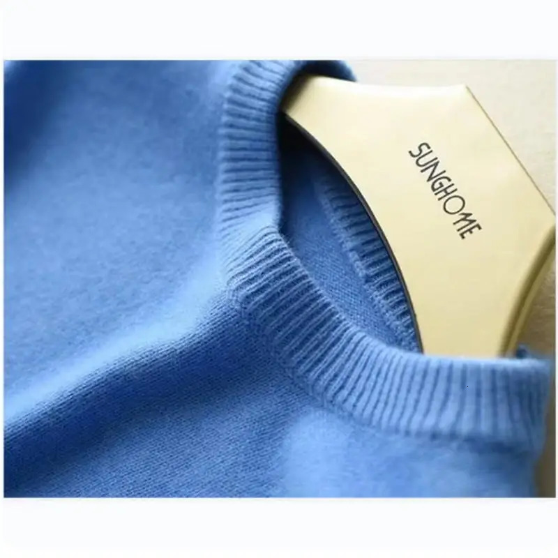 Cashmere cotton blended thick fleece mens sweater autumnwinter knitted 241115