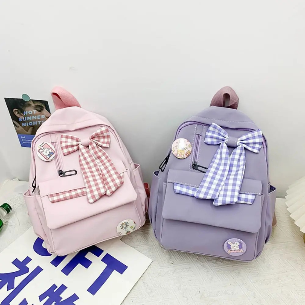 Fashion Bow Backpack Childrens School Backpack Large Capacity Nylon School Bags Elementary School Book Bags Outdoor Travel Bag 241115