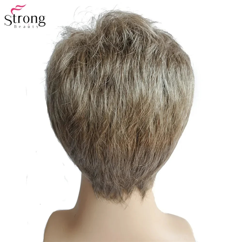 StrongBeauty Men Wig Hair Short Straight Synthetic Light Brown Wigs 241115