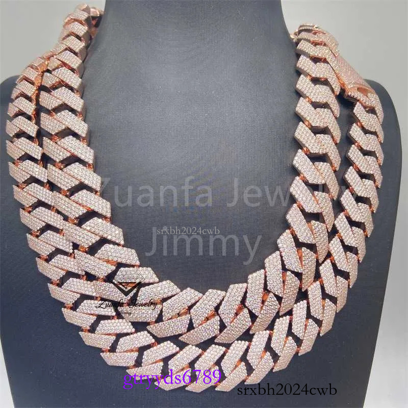 necklace moissanite chain Ready to Ship 18mm 4row Vvs1 Moissanite Gra Certififcates Customized Name Lock Iced Out Miami Cuban k
