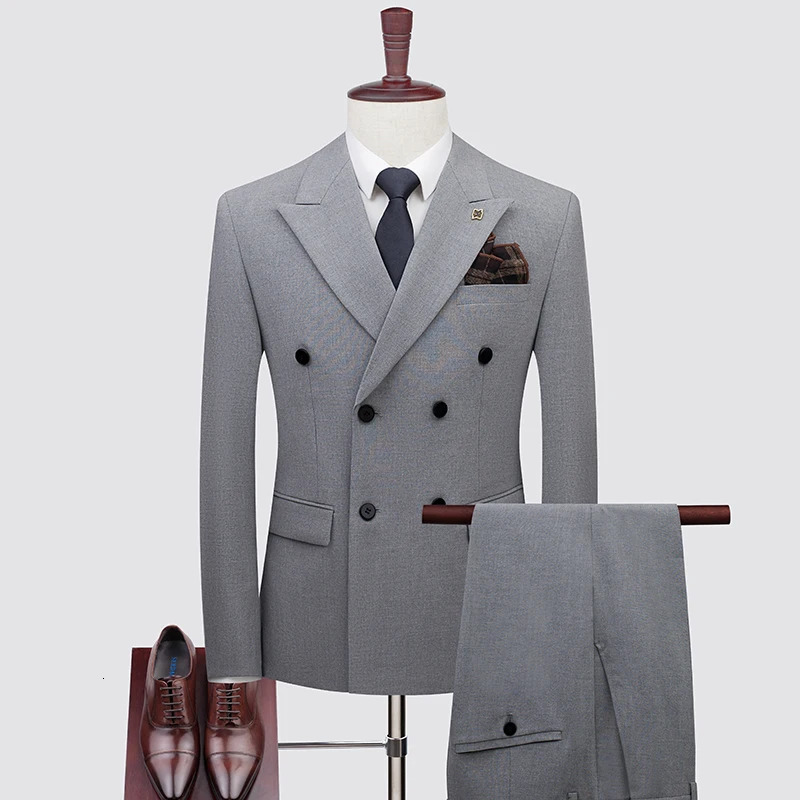 2024 Grooms Wedding Suit suit Vest Trousers Business Handsome Doublebreasted Threepiece Set S7XL 241115