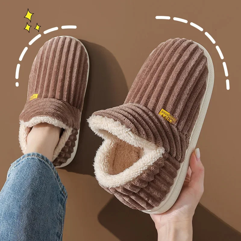 Fur Slippers For Women Men Winter Furry Fashion Warm Ankles Plush Cozy Slides For Home Indoor Soft Sole Cotton Shoes 241115