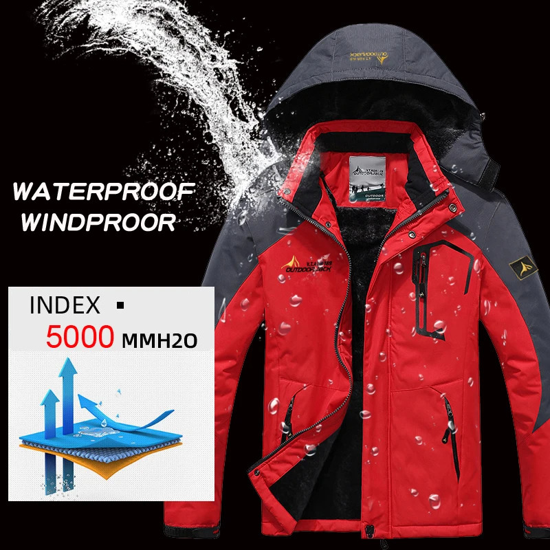 Winter Ski Suit For Men Waterproof Keep Warm Snow Fleece Jacket Pants Windproof Outdoor Mountain Snowboard Wear Set Ski Outfit 241116