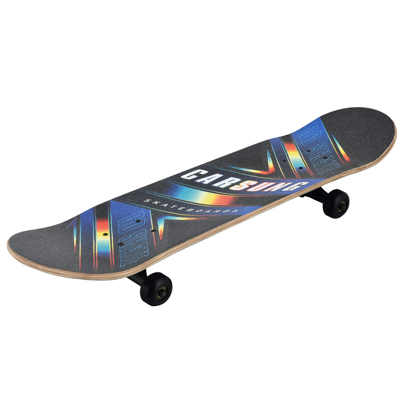Skateboard rocket board maple wear-resistant thickened board flash PU wheels aluminium bracket adult children short board mixed colours