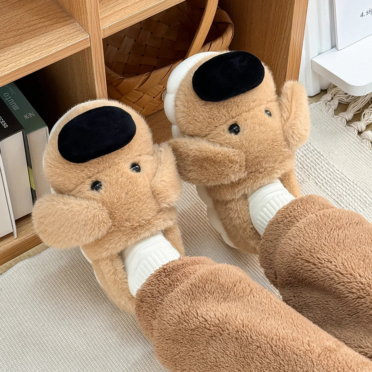 Cartoon Dog Plush Slippers For Womens Cartoon Cute 3D n indoor Home Unisex Slippers Winter QYCKABY OfficialWebsite 241115