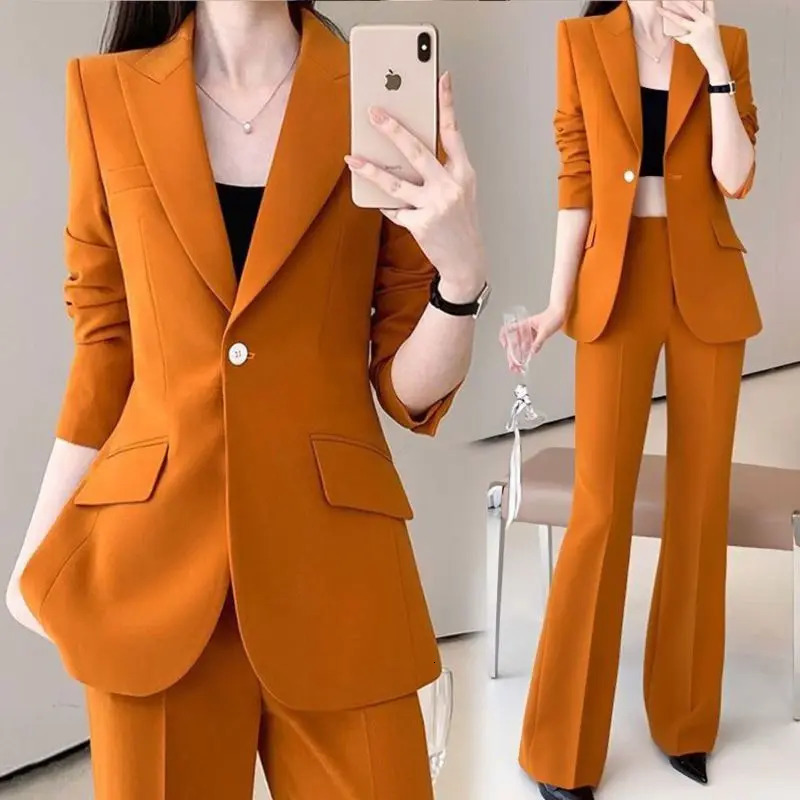 Womens autumn professional suit jacket pants twece Korean elegant casual mens 241115