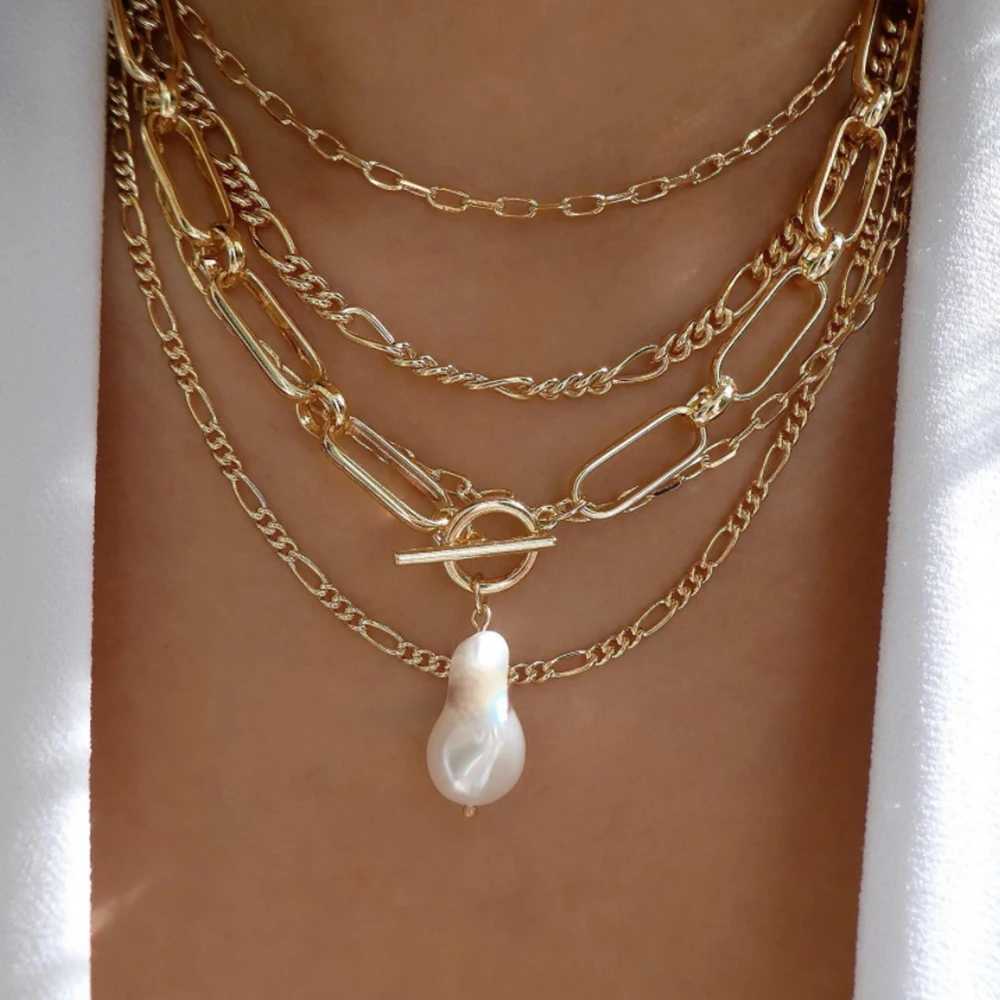 Vintage new gold Mtiple style necklace suitable for Wenbohe fashion Mti layer crystal pendant necklace set jewelry gifts X241116