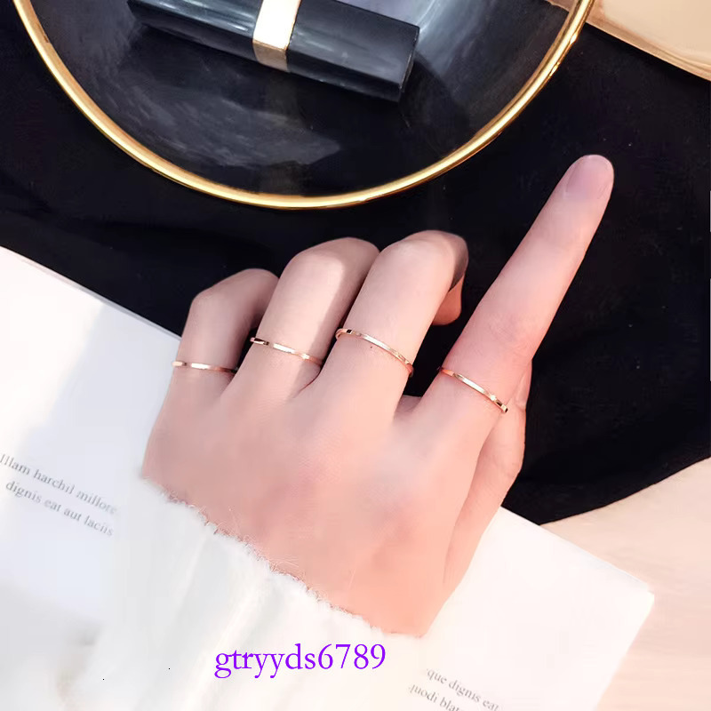 Titanium Stackable Eternity Cubic Zirconia Custom Couple Wholesale Free Collocation Jewelry Women Stainless Rings