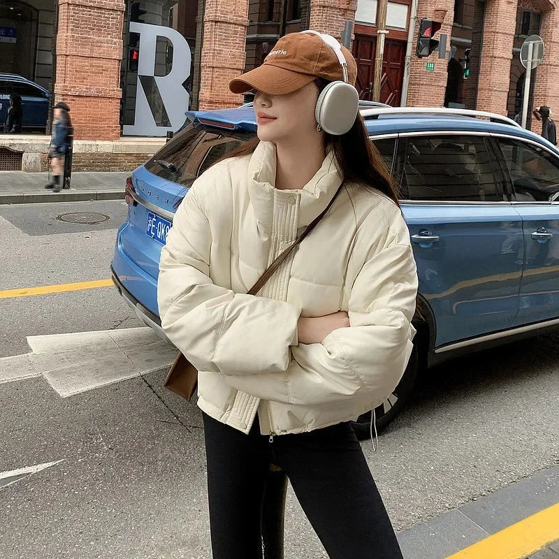 Down Cotton Jacket Women 2024 Winter Clothes Korean Loose Small Padded Coat Female Large Size Short Lightweight Parkas 241108