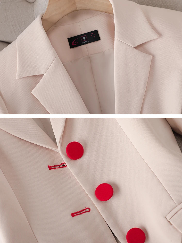 Fashionable womens jacket set solid color single corset and high waisted sparkling pants twopiece for office ladies to wear officially 241115