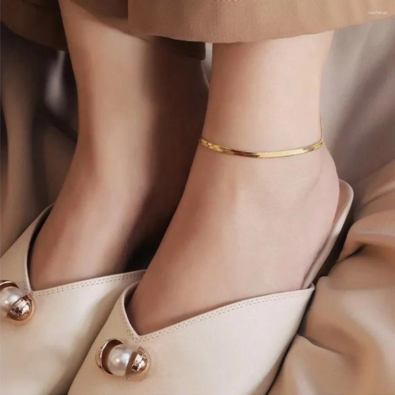 Anklets Womens Hand Snake Chain Gold Color For Jewelry Women Summer Accessories Wholesale Drop Do Not Fade 4mm