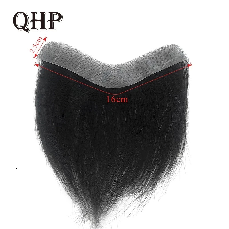 Straight Men Toupee V Style Frontal Hairine 100% Human Hair Men Capillary Prosthesis Full Skin Hairpiece Wig For Man 241115