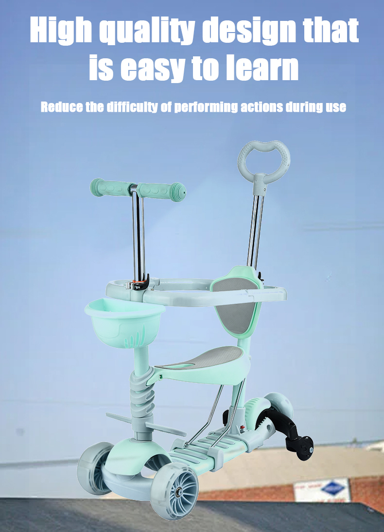 Scooter full iron bracket PP panel wear-resistant PVC wheel large wheel with armrest trolley auxiliary wheel