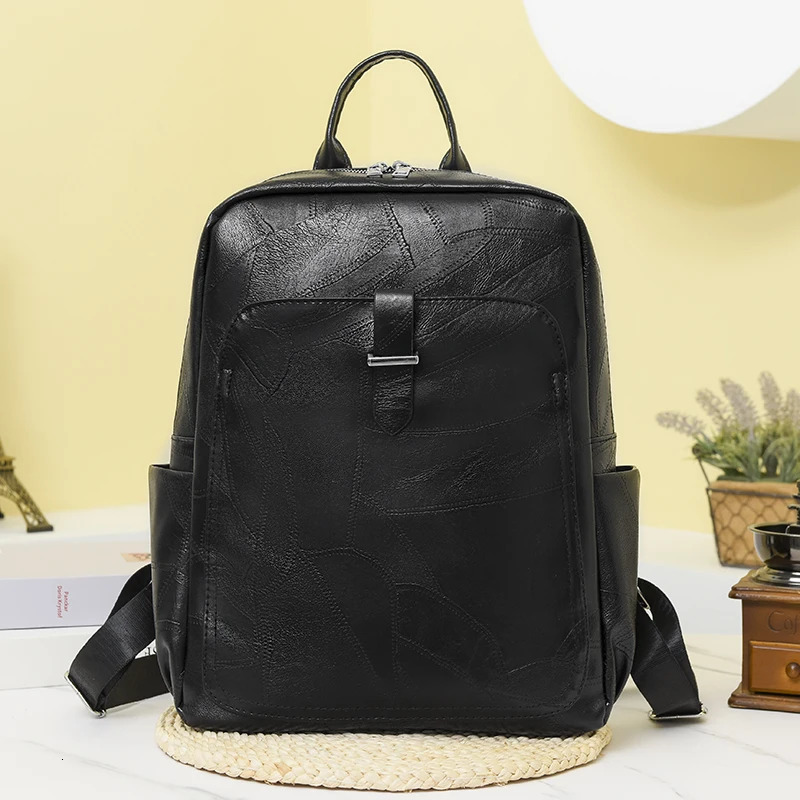 Women PU Leather Shoulder Bag Large Capacity Backpack School Bags For Teenage Girls Ladies Travel Bagpack Mochila Feminina SAC 241115