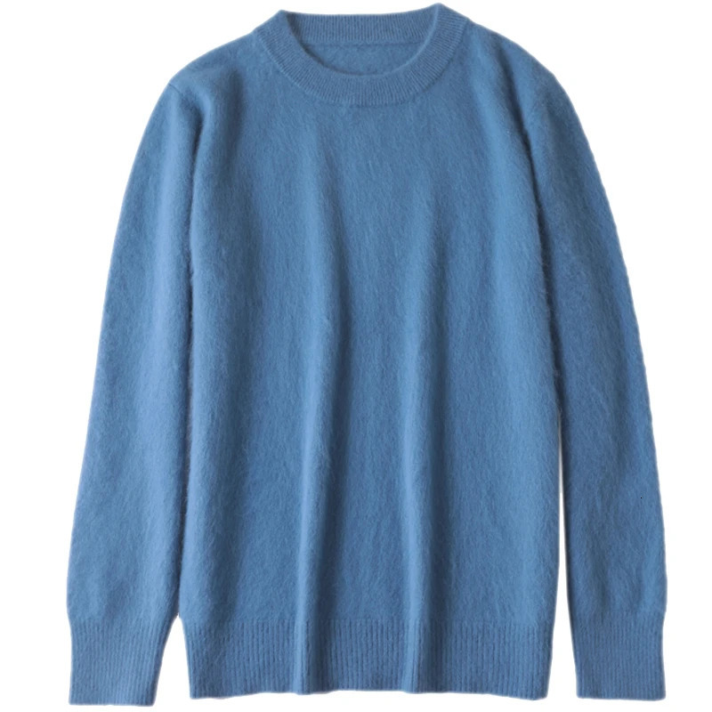 ZOCEPT highquality winter mens thick sweater luxurious and fashionable mink cashmere fleece Oneck warm clothing knitted jumper 241115