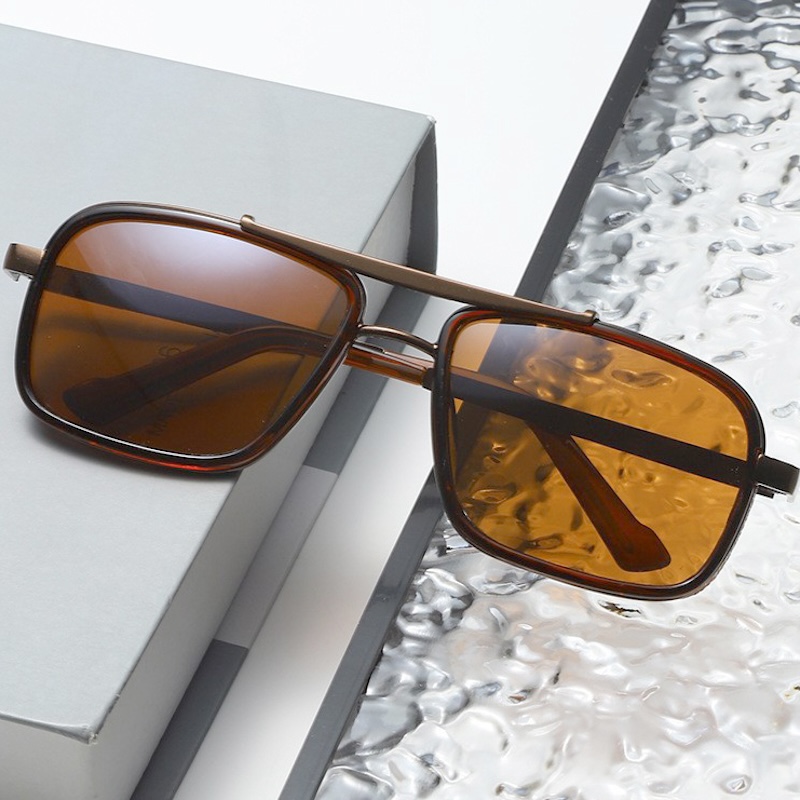 Pilot Polarized Sunglasses Men Polaroid Stainless Steel Metal Italian Brand Design Oversized Golden Steampunk Driving Fishing Fashion Classic Cool S21