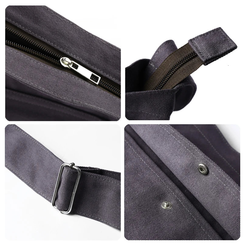 Canvas mens cross body bag retro messenger bag 11L large capacity outdoor fashion bag 13 inch laptop shoulder bag 241115