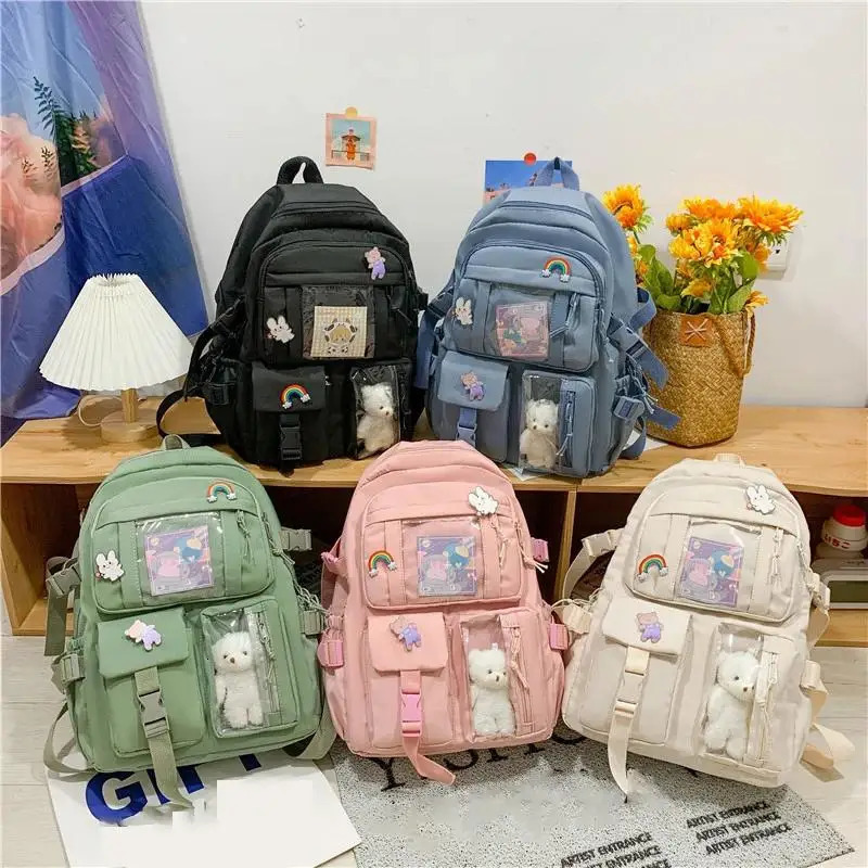 Girls Backpack Cute School Bags For Student Teens Girls Pockets Women Laptop Backpack Harajuku 241115