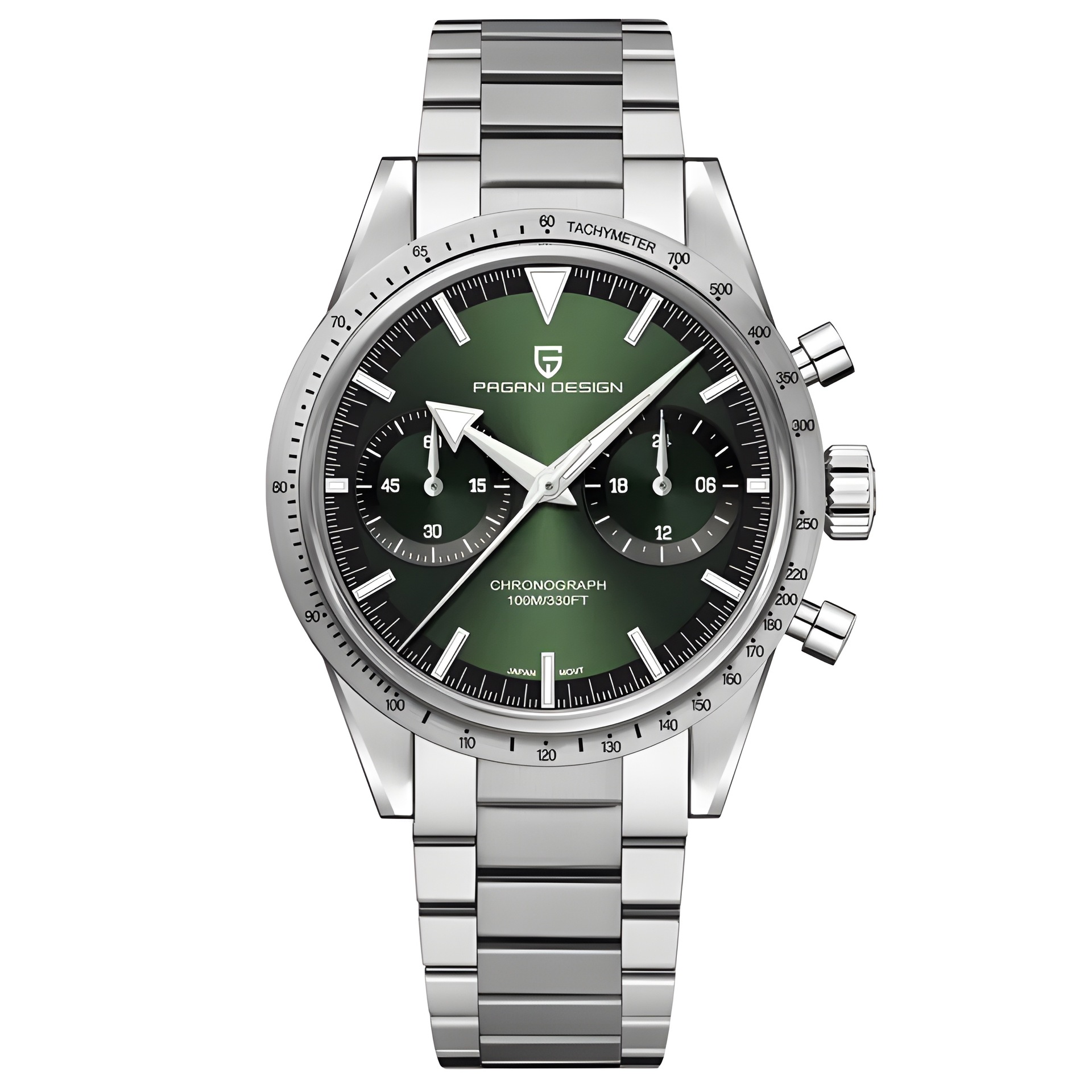 PAGANI DESIGN 2024 Mens watches Moon Quartz Watch men speed Sport waterproof Chronograph AR Sapphire VK64 Steel Retro Luminous