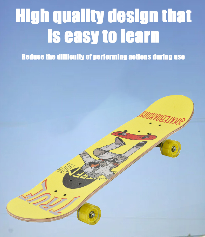 Children's four-wheeled skateboard maple double-warp board beginner scooter teenage skateboards