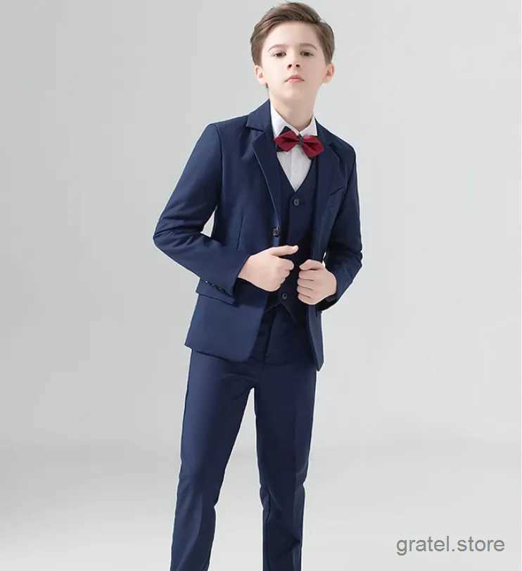Suits Flower Boys Suit for Weddings Kids Prom Party Tuxedo Formal Blazer Childrens Day Pinao Performance Costume school uniform 2-16T
