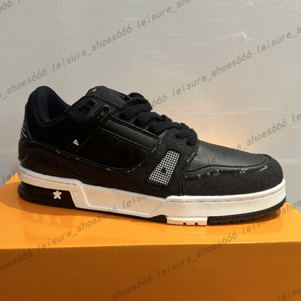 Designer shoes flat sneaker trainer Embossed Casual shoes denim canvas leather white green redblue letter fashion platform mens womens low trainers Size 12