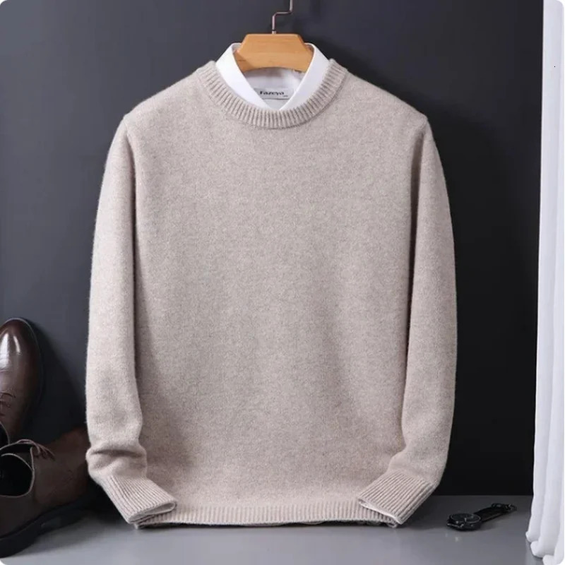 Home>Products>Cashmere Sweaters>Oneck Zipper>Mens Loose Oversized M3XL Knitted Bottom Sweater>Winter Korean Casual Mens Top 241115