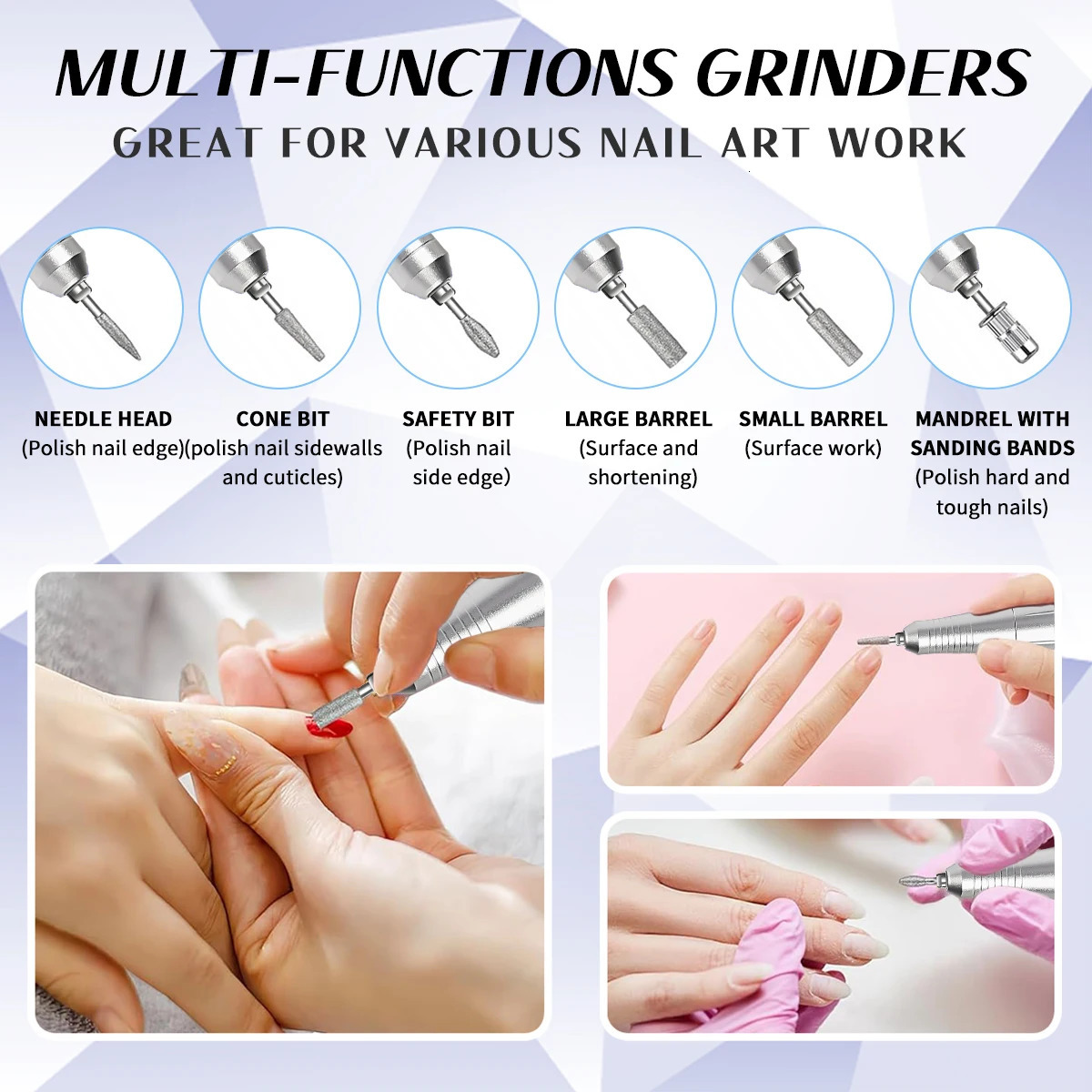 2 in 1 Wireless Nail Drill Machine 450000RPM Nail Gel File Polisher UV Nail Lamp Drying Function Rechargeable For Nails Manicure 241115