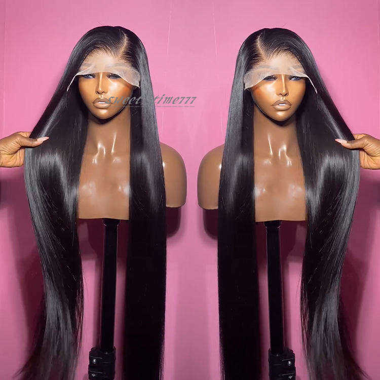 13x6 Raw Indian Hair HD Lace Frontal Wig Glueless Full Lace Front Wigs For Black Women 40 inch Indian straight human hair wig