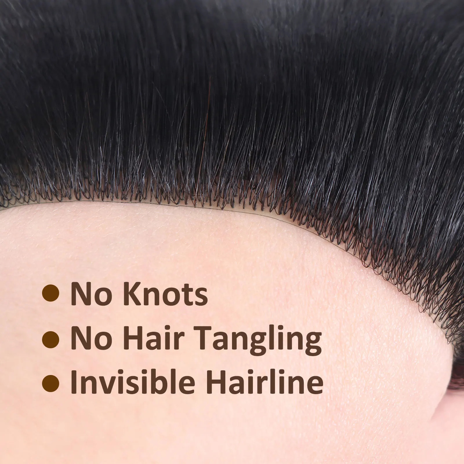 Natural Black Human Hair Toupee Men Forehead Hairpiece Patch Invisible Seamless Ultra Thin Skin PU Mens Capillary Prosthesis 241115