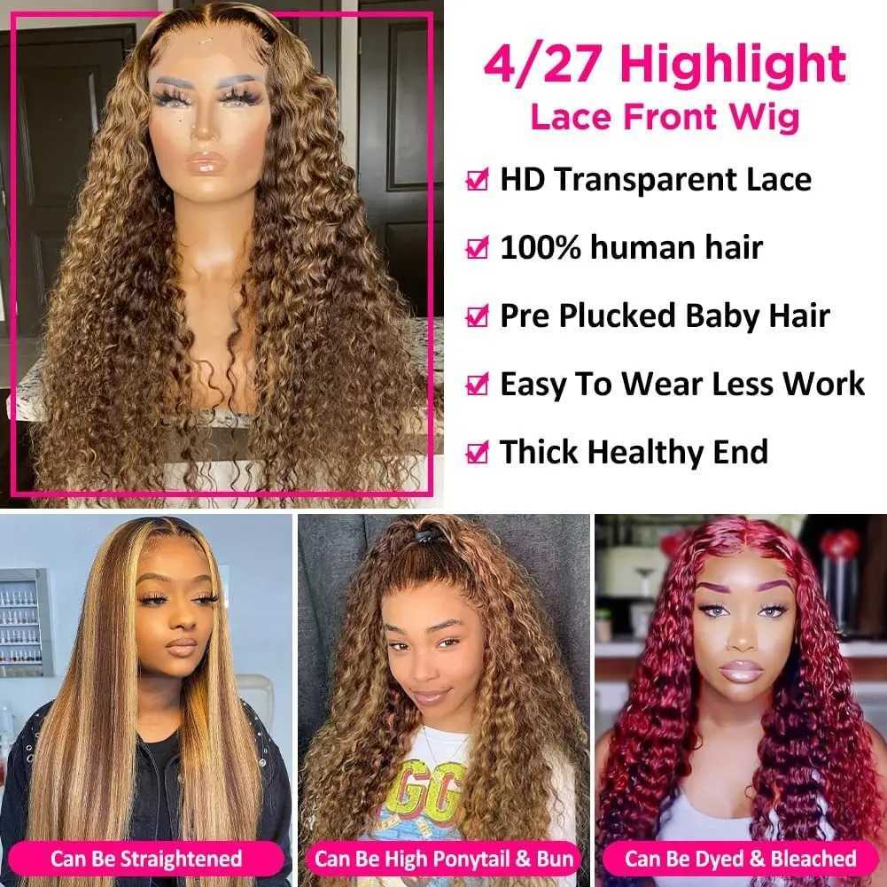 Wholesale Raw Indian Hair Transparent Swiss Lace Front Wigs Human Hair Body Wave Curly Wig Glueless HD Lace Frontal Wig Vendor