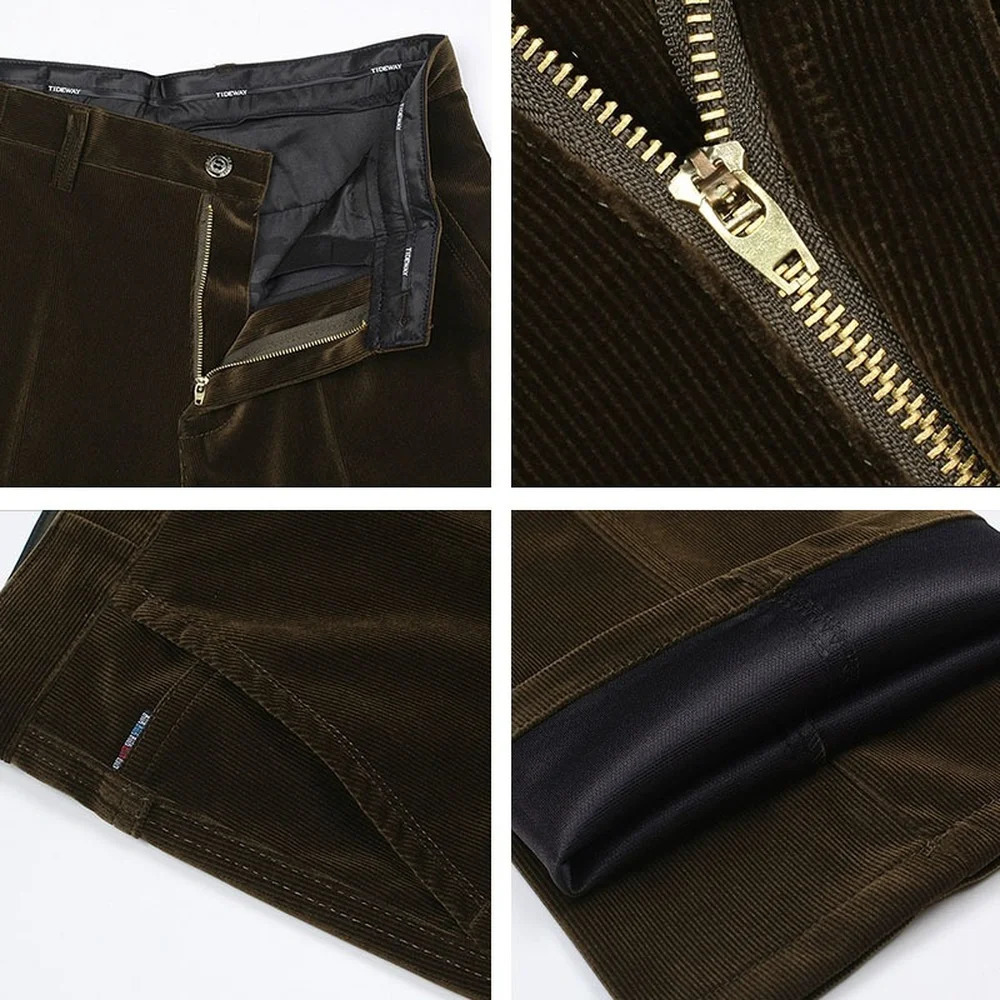 Autumn mens classic Corduroy formal set ultrathin fit business fashion plus size wedding dress 3XMR37 241115