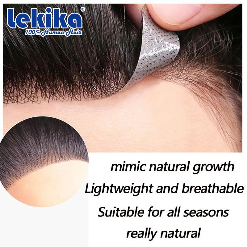Men Forehead Hairline V Shape Toupee 100% Human Hair Skin PU Man Hairpieces Frontal Hair Topper for Receding Natural Hairline 241115