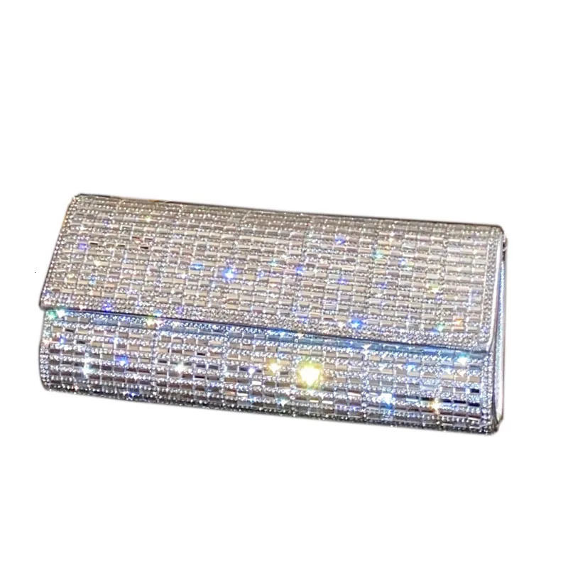 Diamond clutch wallet and handbag womens party evening bag with rhinestones wedding clutch womens shoulder bag Bolso 241115