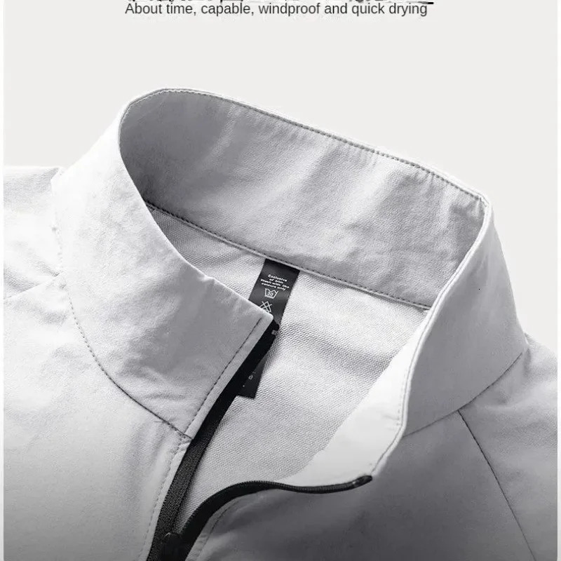 Mens QuickDry Sports Set Autumn Track and Field Zipper Training Running Fitness LongSleeve Shirts for Cycling Gym Wear Men 241115