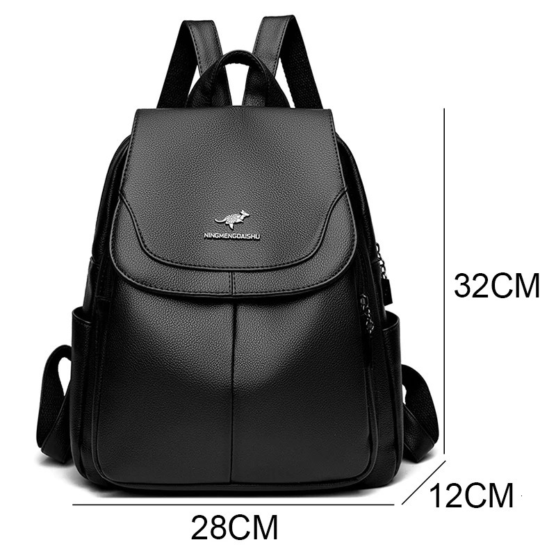 Women Large Capacity Backpack High Quality Leather Female Vintage Bag School Bags Travel Bagpack Ladies Bookbag Rucksack Purses 241115