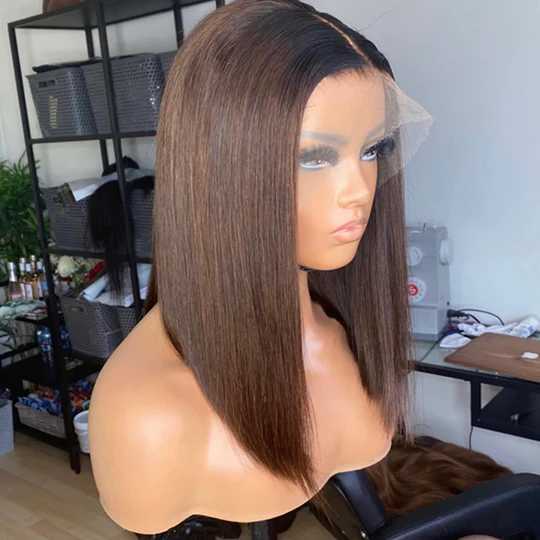 13x4 2x6 HD Vietmanese Bone Straight Human Hair Bob Wig Luxury Lace Frontal Black Straight Bob Wig For Women