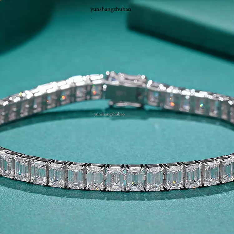 VOAINO 14K 9K gold jewelry Emerald Cutting women mens cuff tennis bracelets with lab grown dias Free shipping