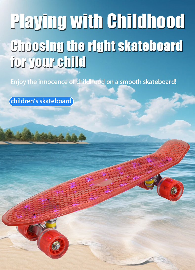 Skateboard fishboard PP board aluminium alloy bracket flash PU wheel big wheel with carry handle stable wear-resistant wholesalers