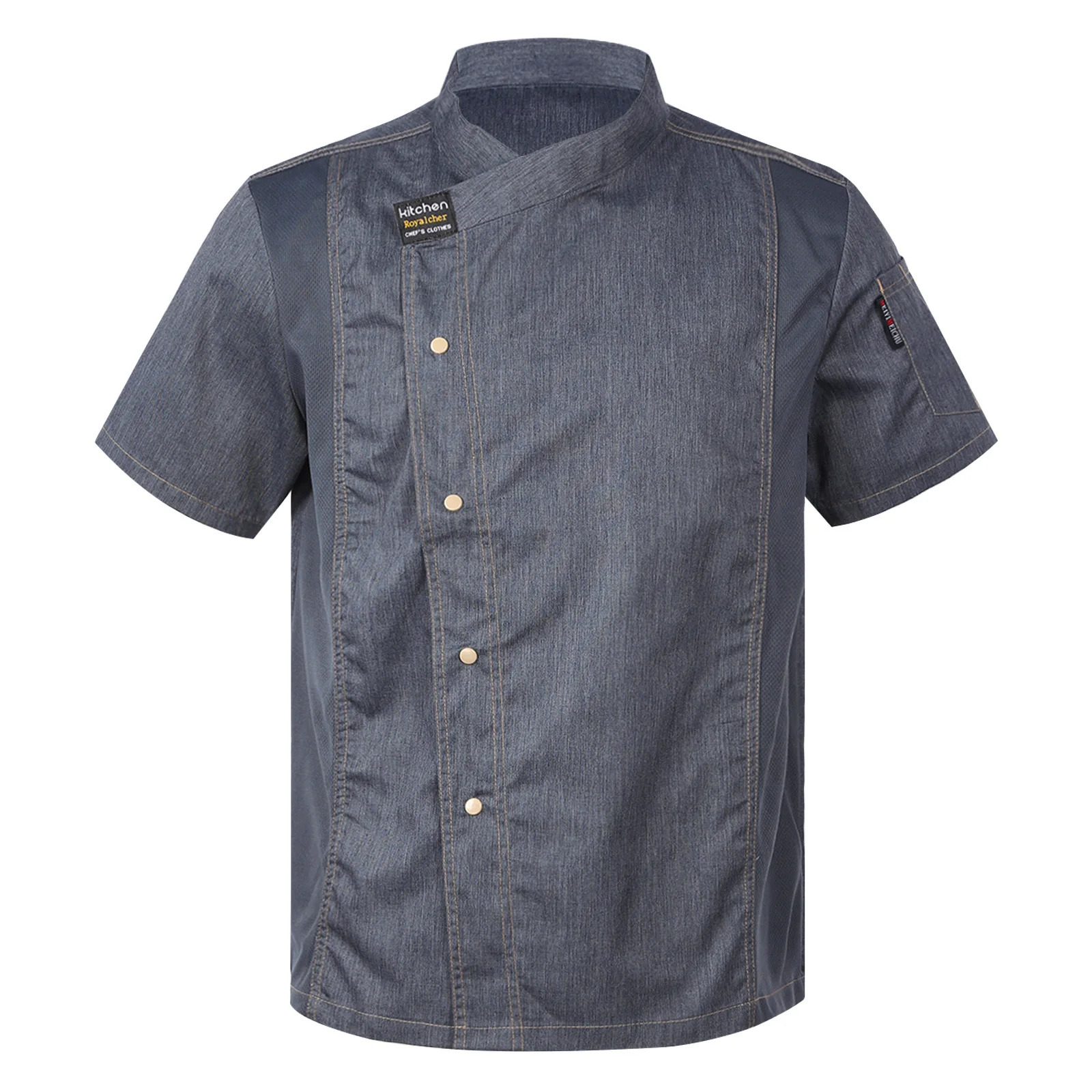 Mens Womens Unisex Chef Shirt Adults Kitchen Work Uniform Coat Cook Jacket el Restaurant Canteen Cake Shop Cafe Costume 240412