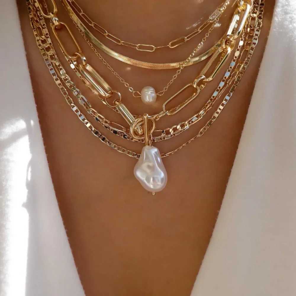Vintage new gold Mtiple style necklace suitable for Wenbohe fashion Mti layer crystal pendant necklace set jewelry gifts X241116