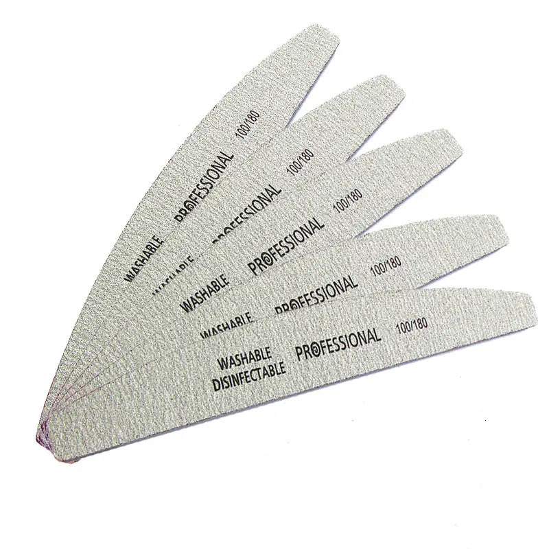 25/50PCS Nail File 100/180 UV Gel Polish Curved Grey Nail Art File Sanding Para Manicura Lime A Ongle Pedicure Nail Tool 241115