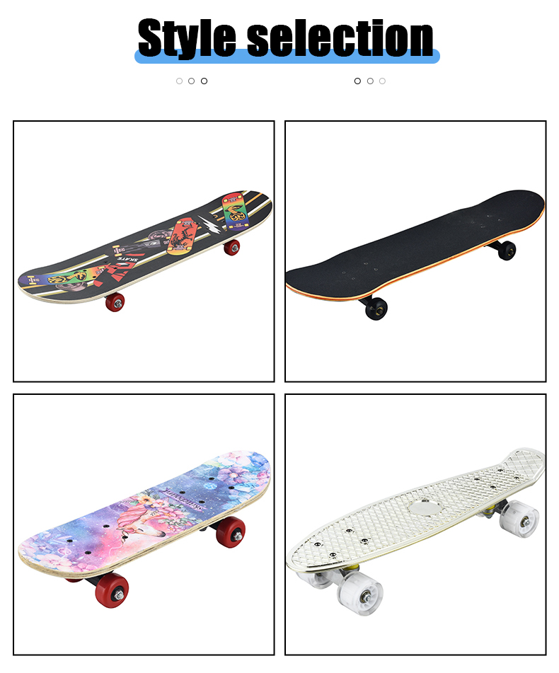 Skateboards rocket boards surfboards maple wear-resistant thickened boards PVC wheels aluminium bracket children's short boards wholesalers