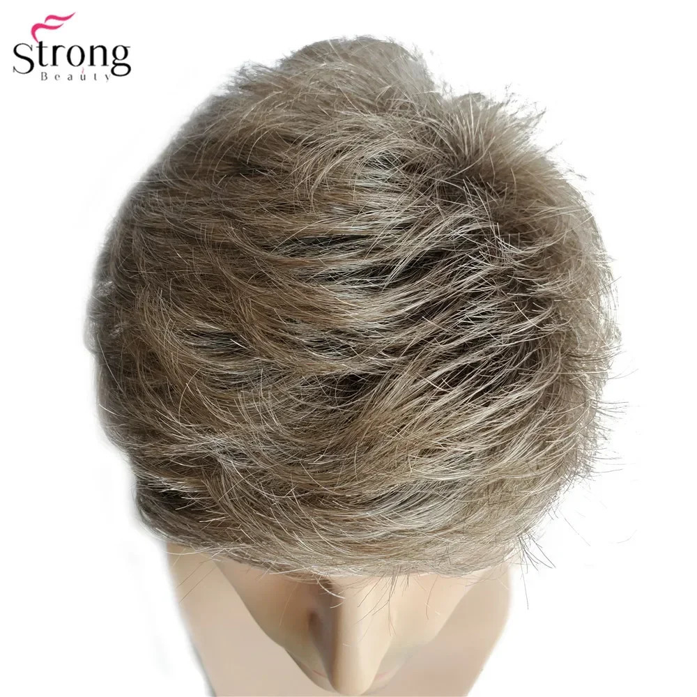 StrongBeauty Men Wig Hair Short Straight Synthetic Light Brown Wigs 241115