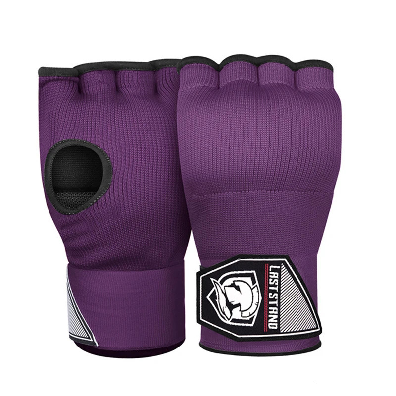 Free Size Padded MMA Boxing Muay Thai Training Gloves Open Fingers Fast Wrapping Bandages Wraps Kickboxing Sanda Martial Arts EO 241116