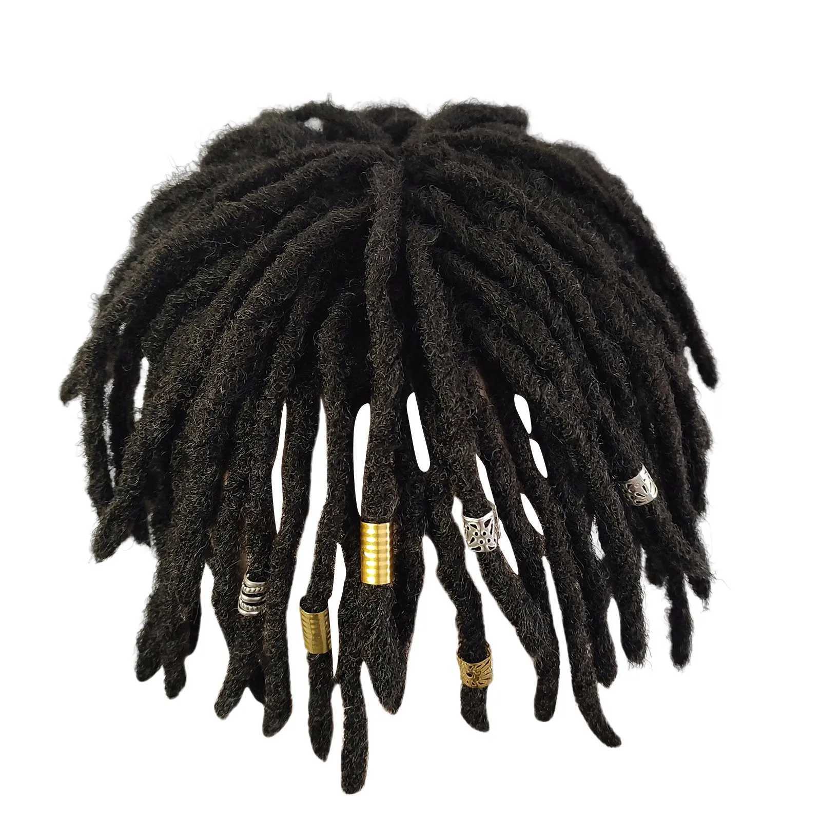 Black Crochet Braided Hair Hip Hop MenS African Hair Fiber Curly Hair Piece Mens Wig Male Dirty Braid Set Head Style Short WigXJ241116